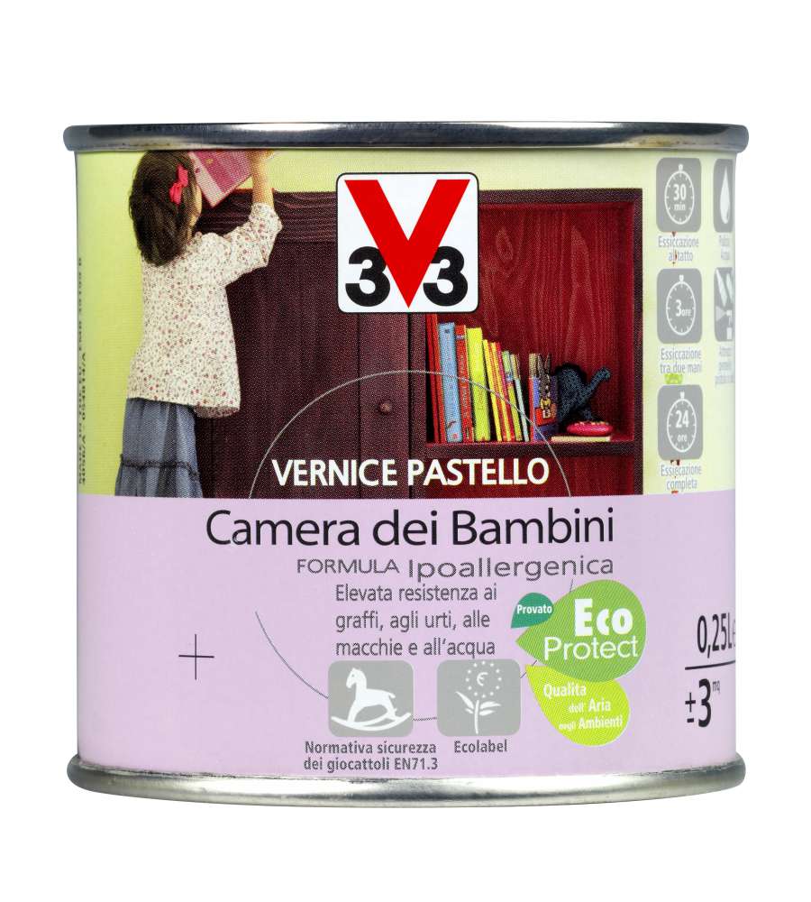 VERNICE PER LEGNO - VERNICE PASTELLO CAMERA DEI BAMBINI - BIANCO PANNA - 0,25 LITRI